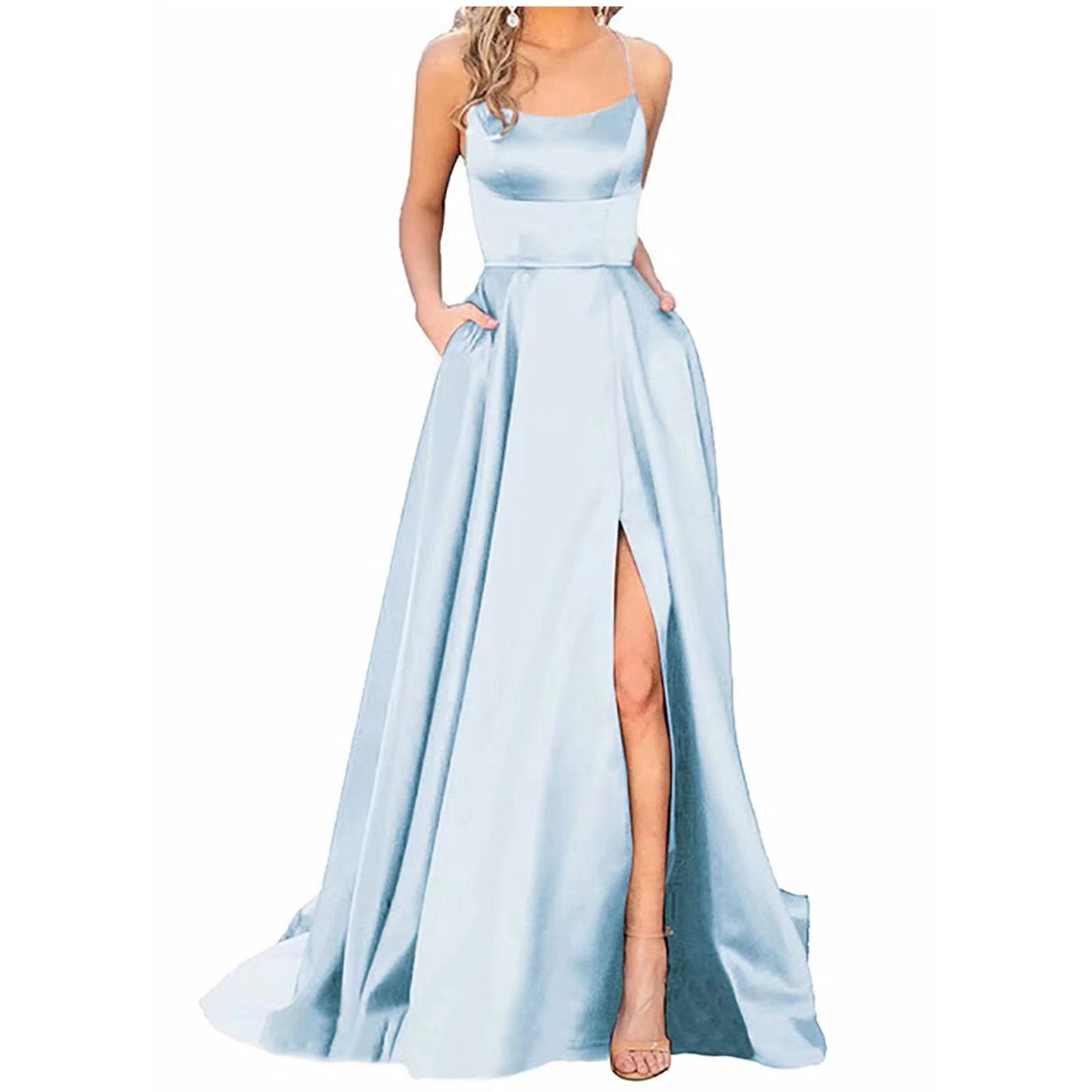 Solid Color Long Slimming And Shoulder Hollow Girlfriends Fashion Bridesmaid Party Dress