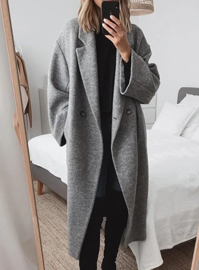 Women's Multi-color Multi-size Woolen Trench Coat Coat