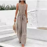 Waist-tight Adjustable Lace Printing Jumpsuit