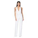 Summer Women's Sleeveless Halter Sequined Jumpsuit