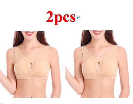 Plus Size Women Bra Ladies Cotton Quake-Proof Underwear Sleep Tops No Buckles Non Wire Lingerie With Removable Padded