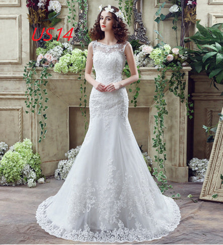 Bride Trailing Wedding Dress sexy Lace Mermaid Wedding DressW