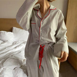 Trade Casual Nightwear In Contrasting Colors With Striped Trim