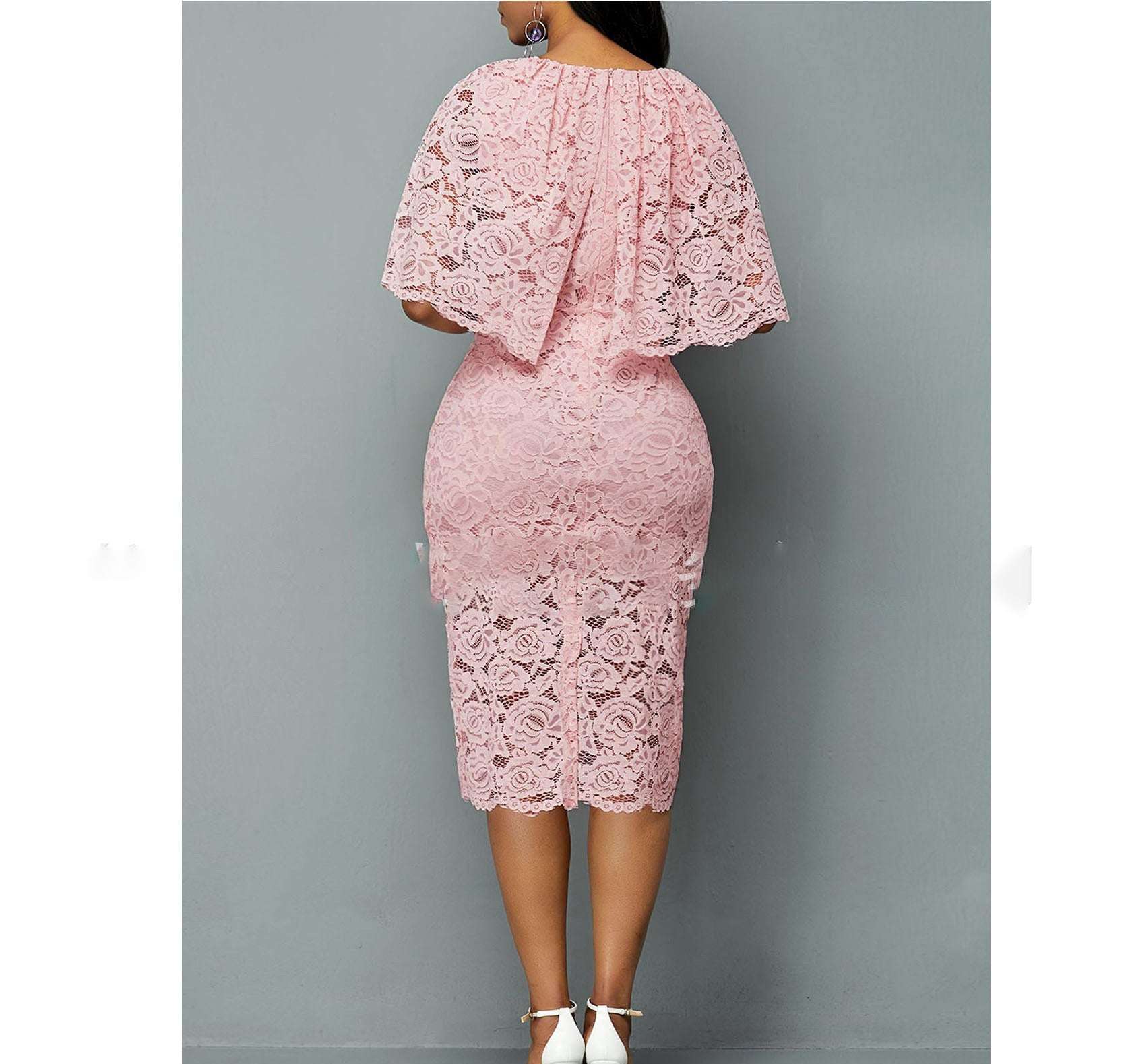 MD African Lace Dress for Women | Plus Size Maxi Dashiki Ankara Robe