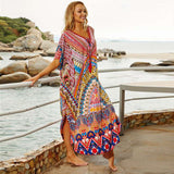 Print Robe Beach Bikini Blouse Dress