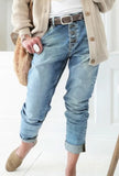 Fashion Casual Jeans Beaded Straight-leg Pants