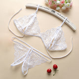 Sexy Lingerie Chiffon Underwear Sleepwear Lingerie Hot Erotic Bra G-string Garter Set