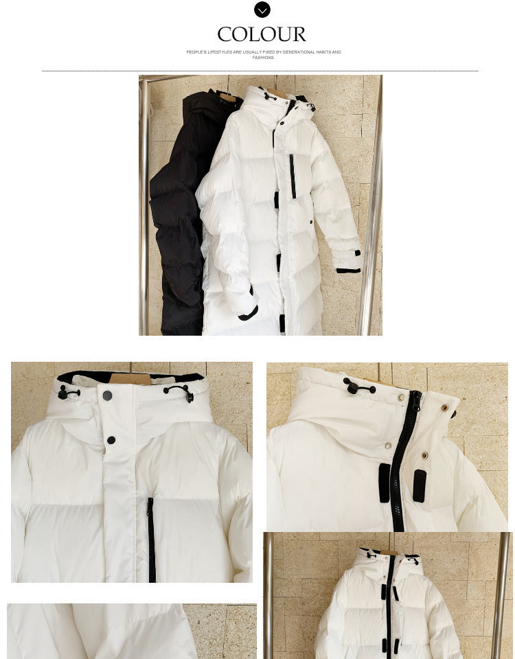 Korean-style Mid-length Over-the-knee Down Cotton-padded Coat