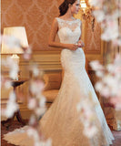 Fishtail Wedding Dress Sleeveless Lace Evening Dress