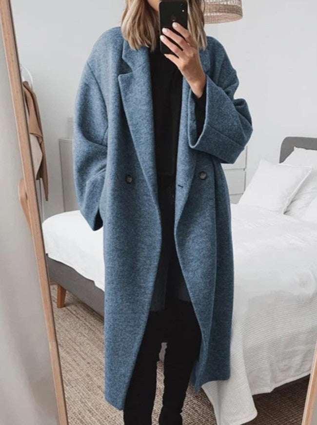 Women's Multi-color Multi-size Woolen Trench Coat Coat