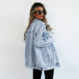 Fashion Denim Jacket Boyfriend-style Ripped Distressed