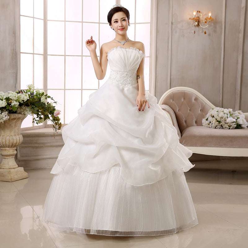 2021 Spring Autumn Wedding dress new bride wedding dress size Korean women slim lace Qi special offer