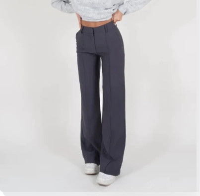 Women's Casual Design Stitching Straight Slim-fit Pants