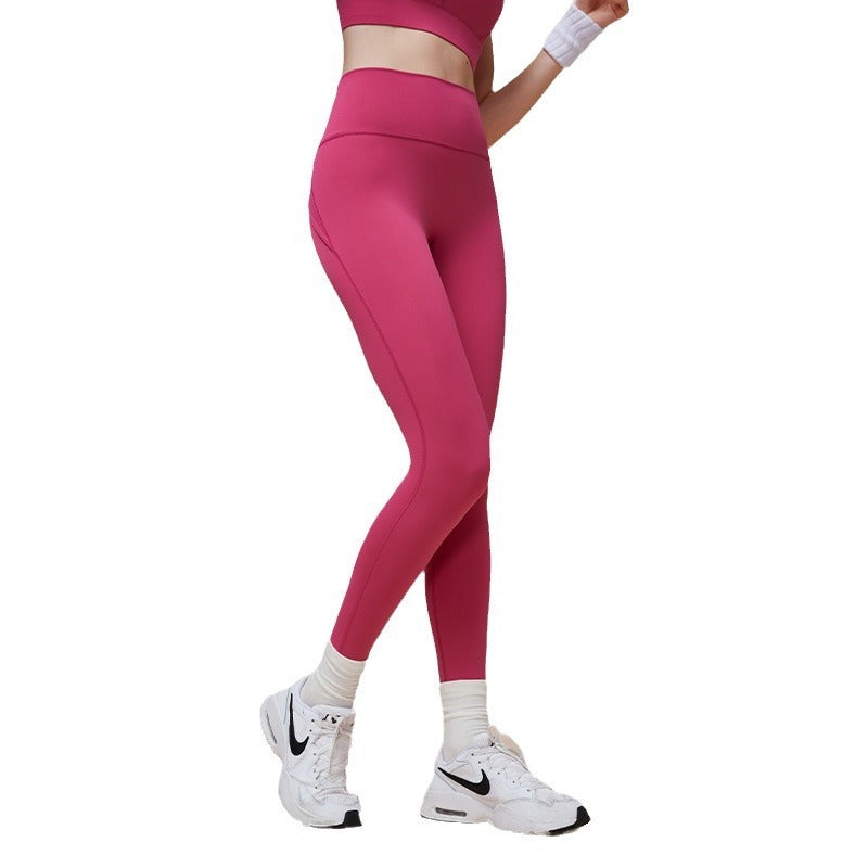 Cross Hip Lifting And Waist-slimming Upgrade High Waist Peach Sports Yoga Pants