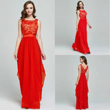 Lace Spliced Chiffon Dress