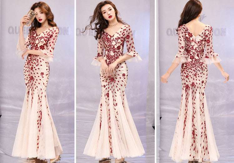 Banquet evening dress princess slim dress