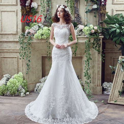 Bride Trailing Wedding Dress sexy Lace Mermaid Wedding DressW