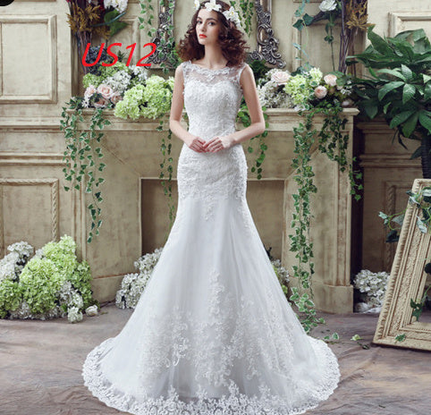 Bride Trailing Wedding Dress sexy Lace Mermaid Wedding DressW