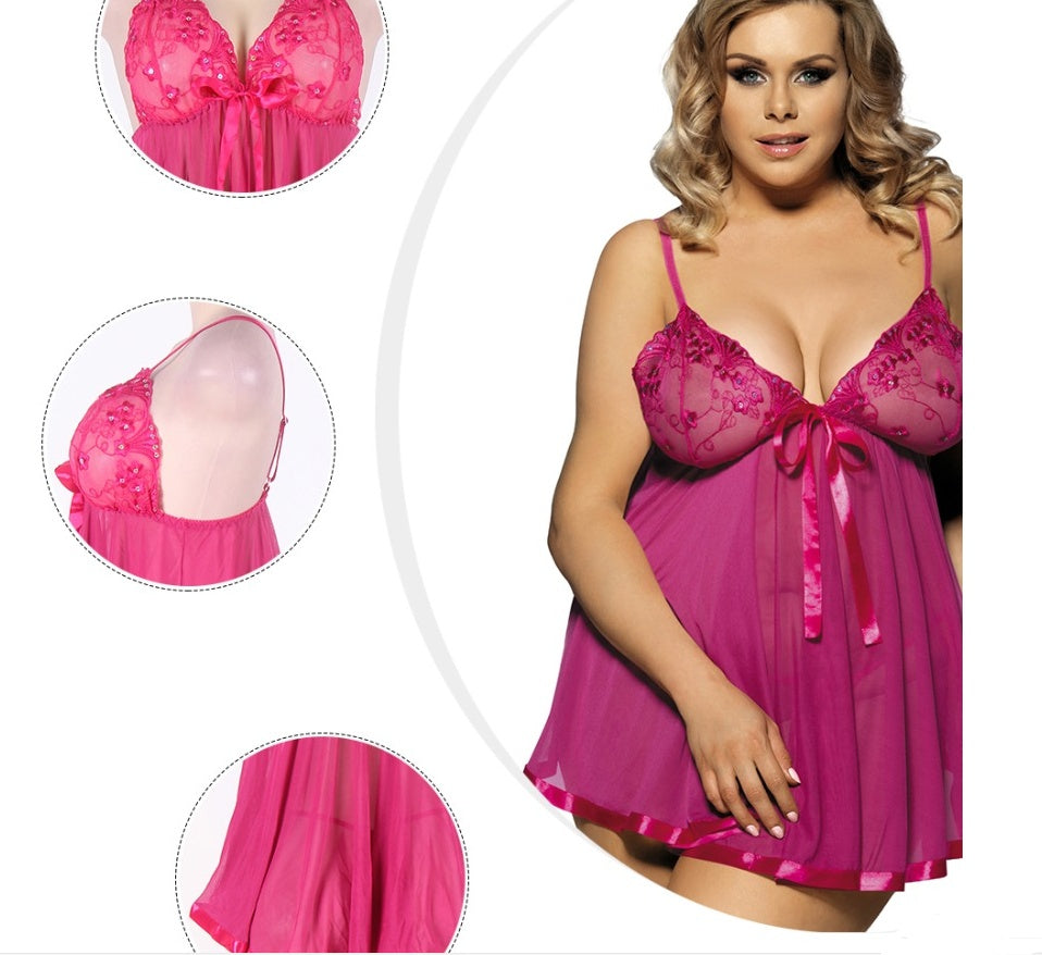 Women Sexy Lingerie Big Code 6XL  Sleepwear Sleepdress