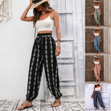 Mesh Wide-leg Knickerbockers Casual Pants