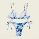 Summer Flowers Print Bikini Sexy Beach Swimming Suit Fashion Push Up Swimsuit Womens Clothing