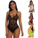 Sexy openwork halter strap adjustable sleeveless sexy pajamas