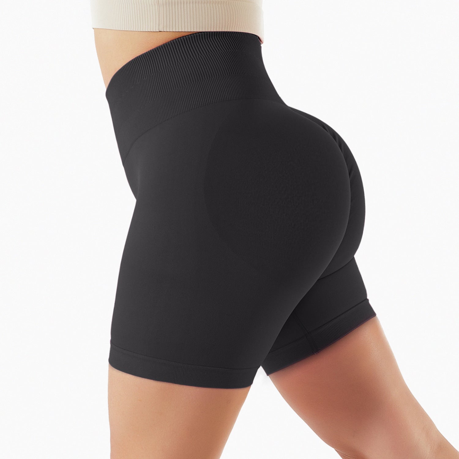 Seamless Yoga Shorts In Europe And The United States With High Hips And Waist