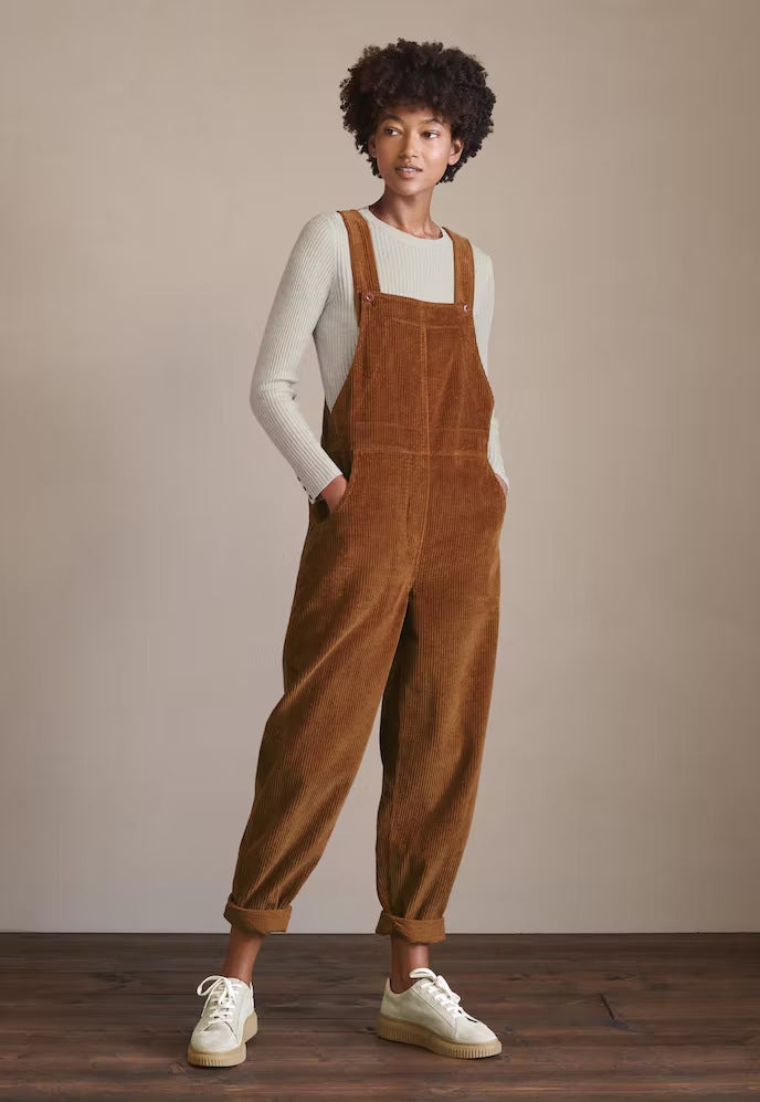 Corduroy Bib Overalls With Buttons And Pockets Fashion Casual Jumpsuit Loose Straight Pnats For Women