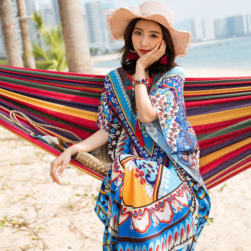 Print Robe Beach Bikini Blouse Dress