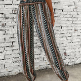 Women's Loose Slimming High Waist Print Trousers