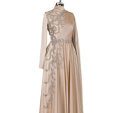 Champagne Muslim Evening Dress Formal Party