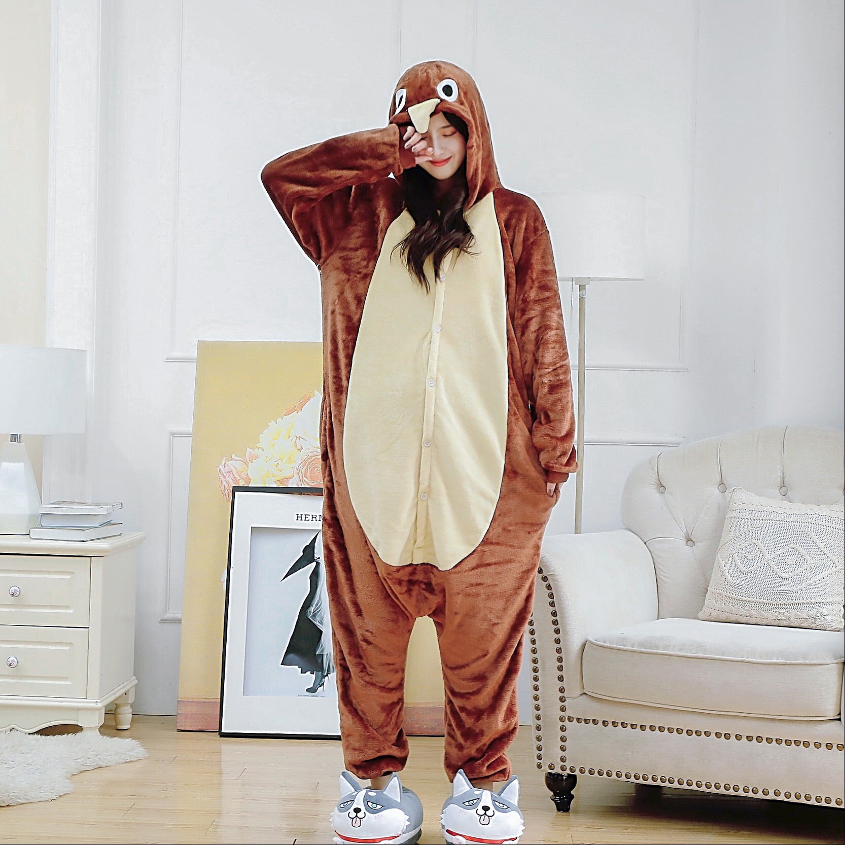 Autumn and winter flannel cartoon nightwear