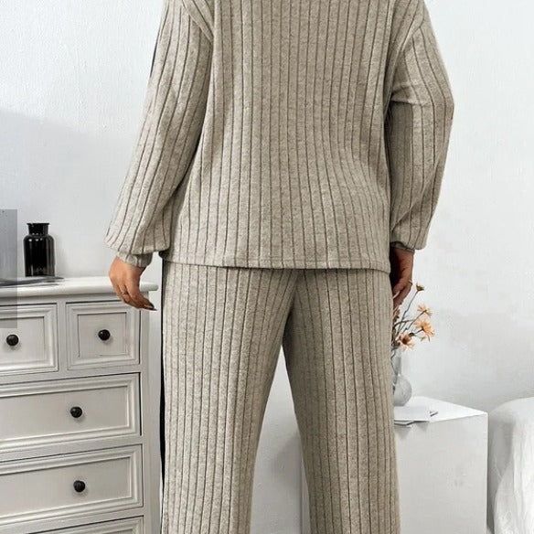 Casual Suit Women's Sweater Wide Leg Pants Two-piece Set