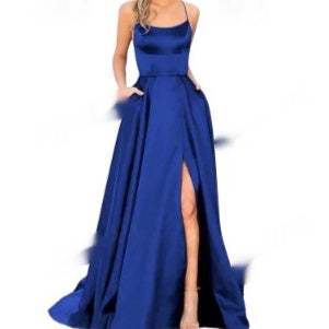 Solid Color Long Slimming And Shoulder Hollow Girlfriends Fashion Bridesmaid Party Dress