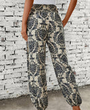 Women's Loose Slimming High Waist Print Trousers