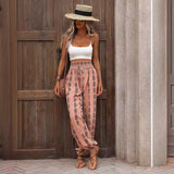 Mesh Wide-leg Knickerbockers Casual Pants